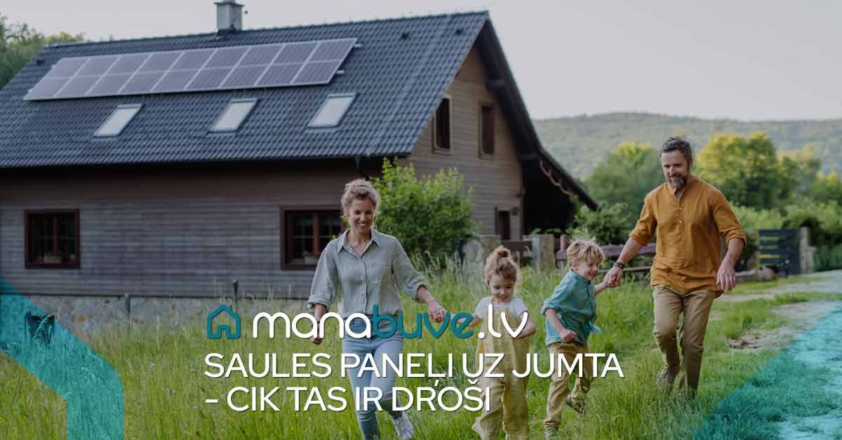 bilde saules paneļi uz jumta - cik tas ir droši