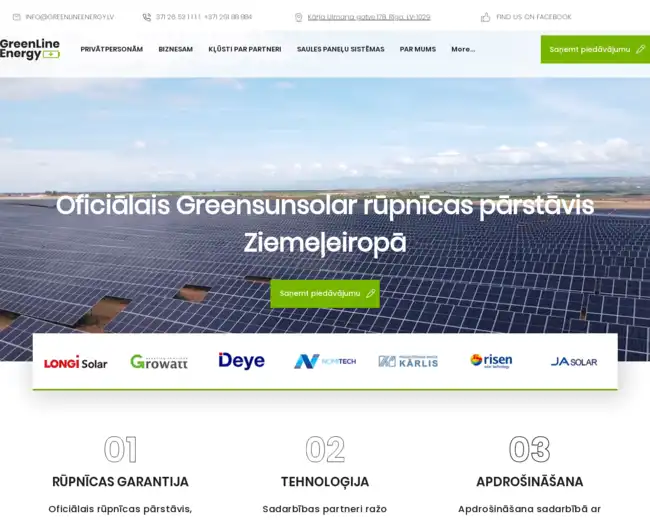 greenlineenergy.lv ekrānšāviņš